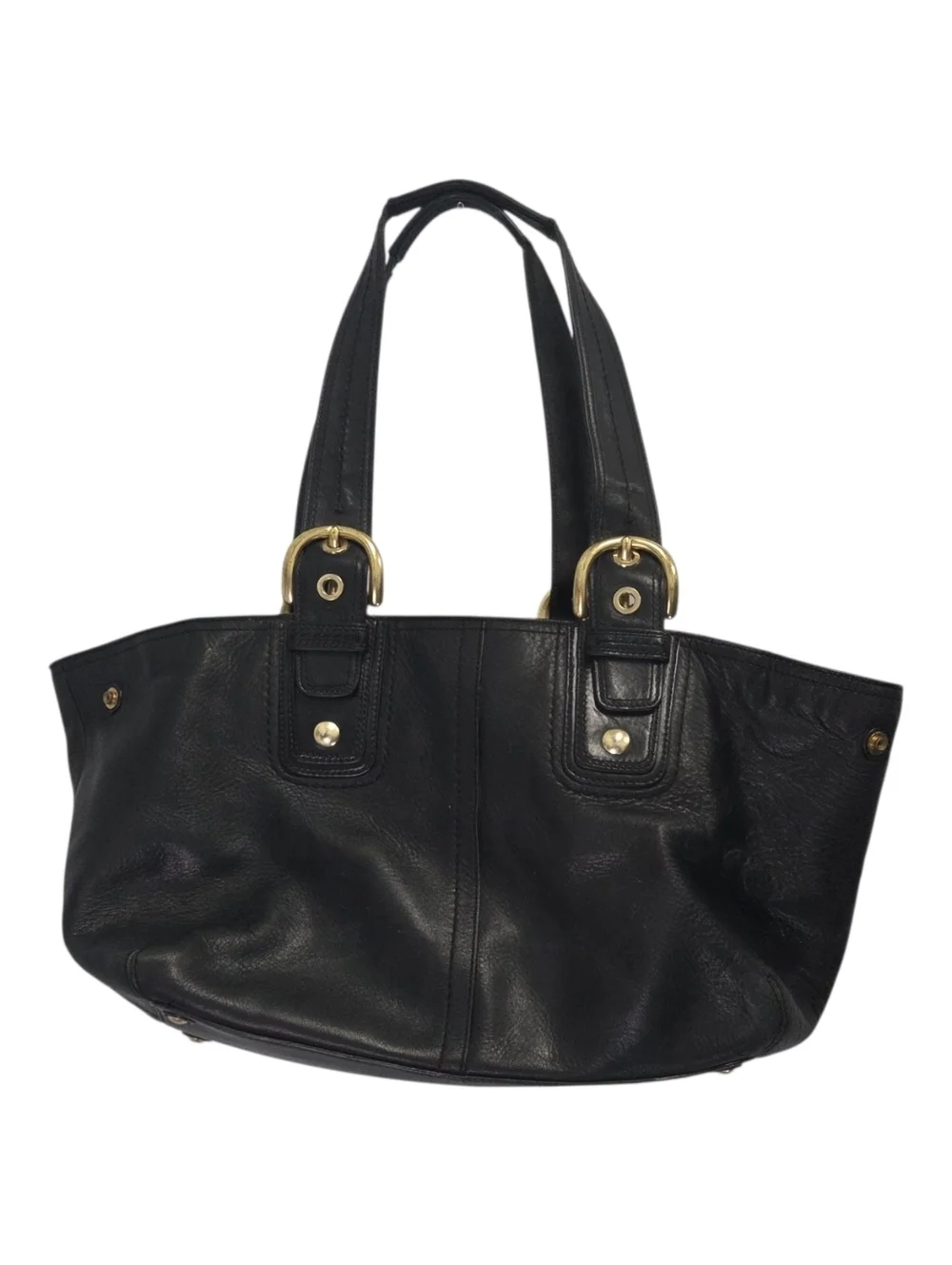 Y2K Coach Soho Black Pebbled Leather Satchel Shoulder Bag F11844